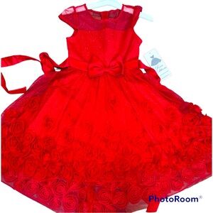 Nwt Rare Editions red rose dress